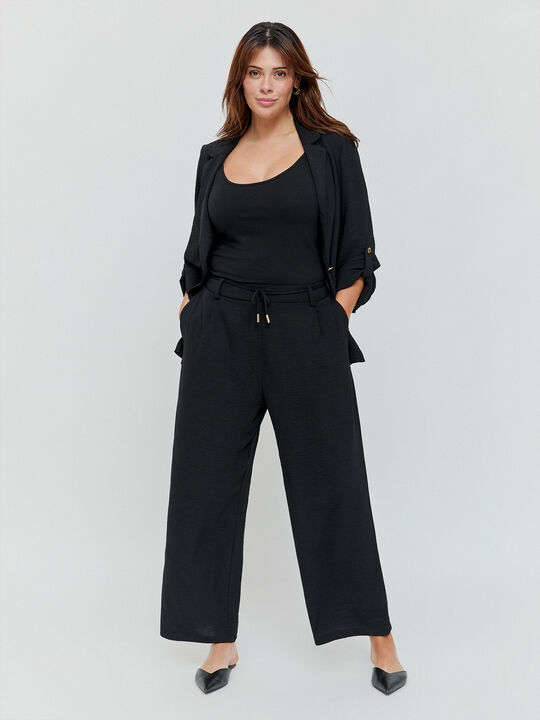 PANTALON ANCHO FLUIDO Negro image number null