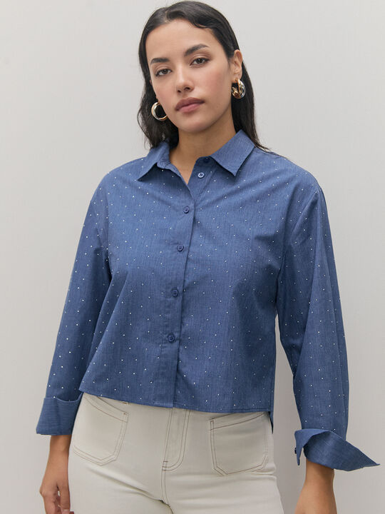 camisa strass Mid blue image number null