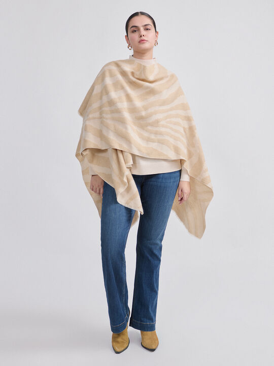 PONCHO ANIMAL PRINT Crudo image number null