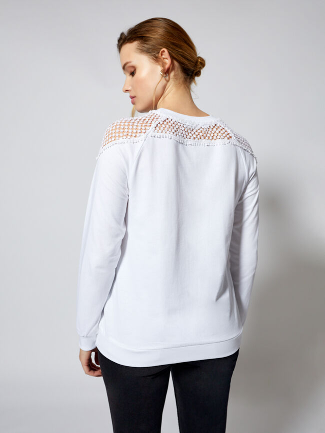 Sudadera detalle hombro Blanco Optico
