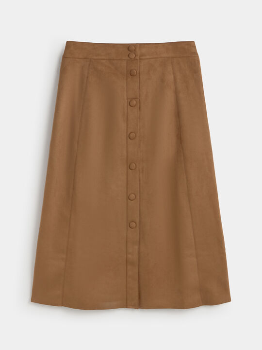 FALDA CON BOTONES Almendra image number null
