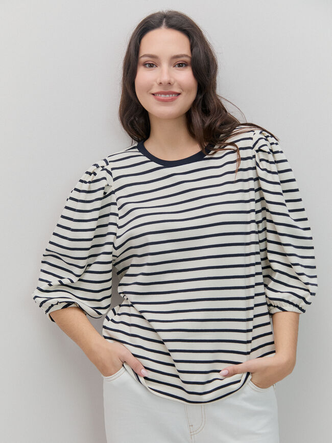 CAMISETA MANGA ABULLONADA Rayas 1