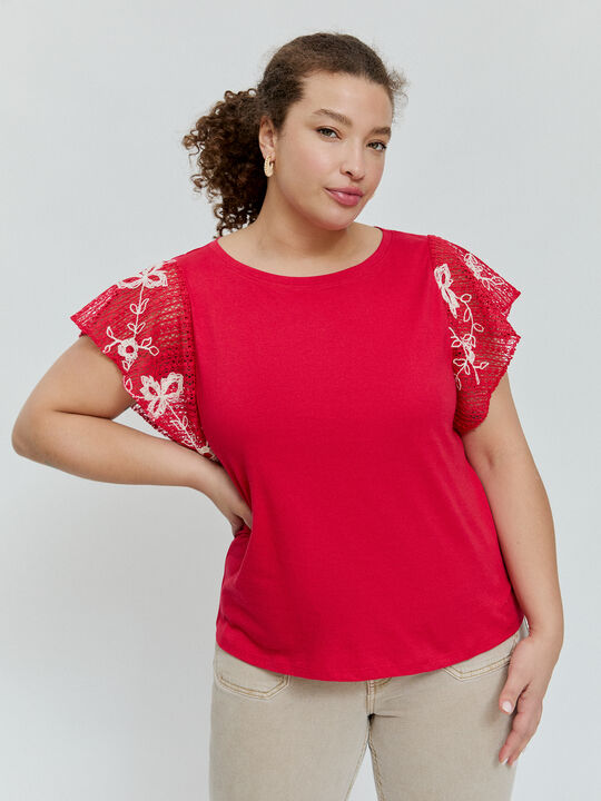 CAMISETA MANGAS Rojo image number null
