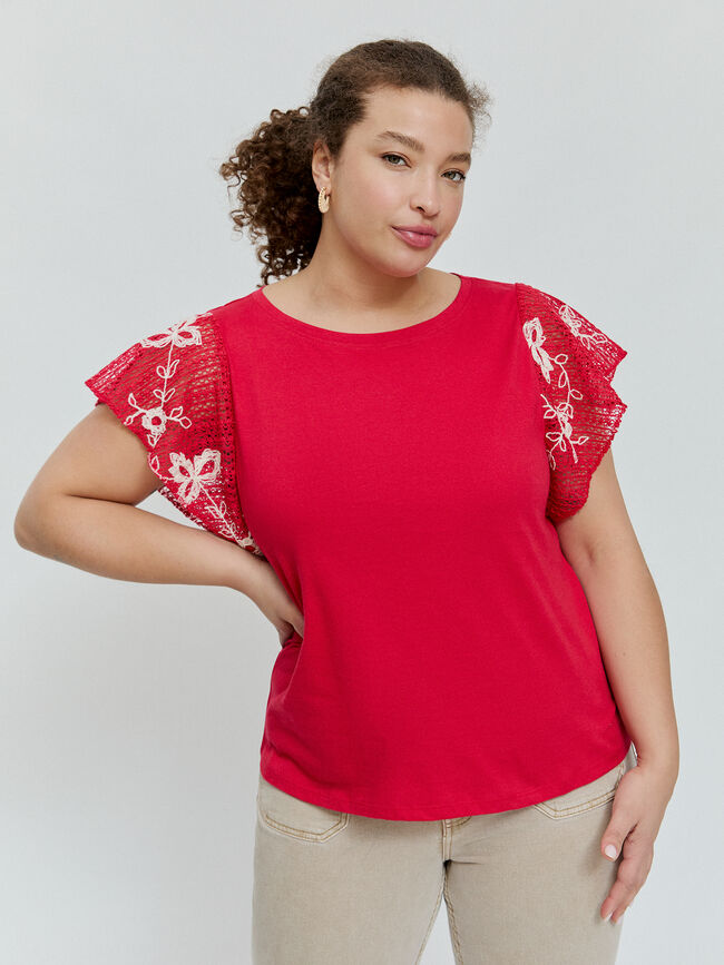 CAMISETA MANGAS Rojo