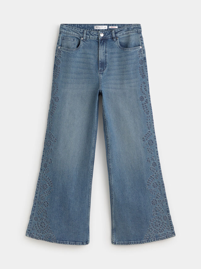 VAQUERO BORDADO FLORES Mid blue