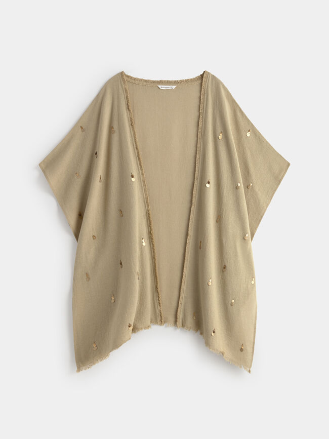 KIMONO ABIERTO ABALORIOS Beige