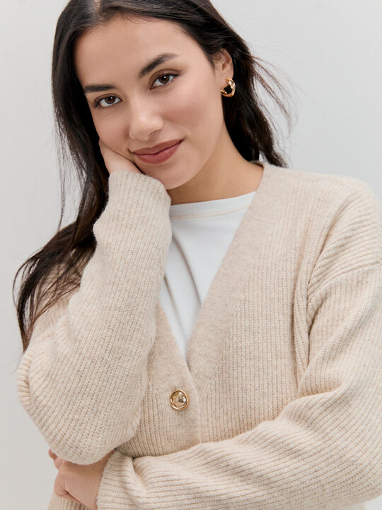 CARDIGAN PICO OVERSIZE Camel image number null