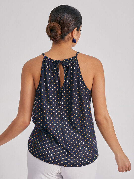 TOP HALTER LUNARES Azul Marino image number null