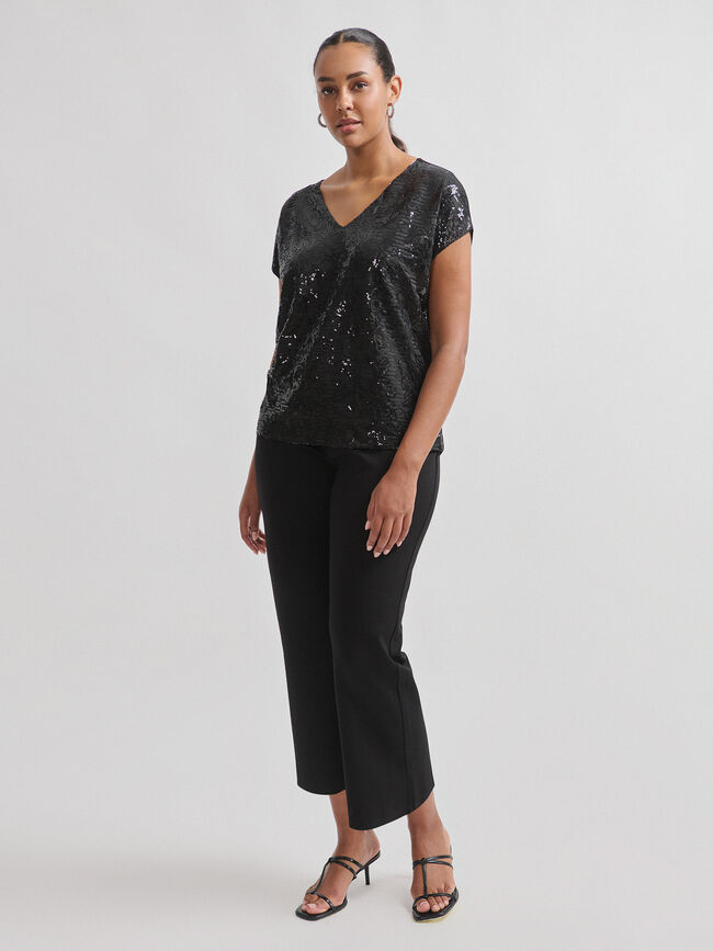 CAMISETA LENTEJUELAS Negro