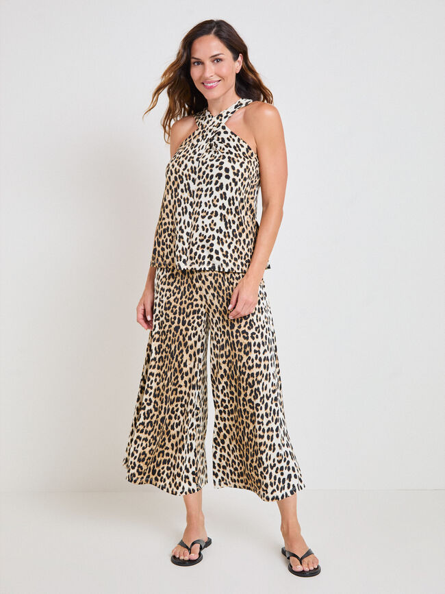 TOP LEOPARDO Negro