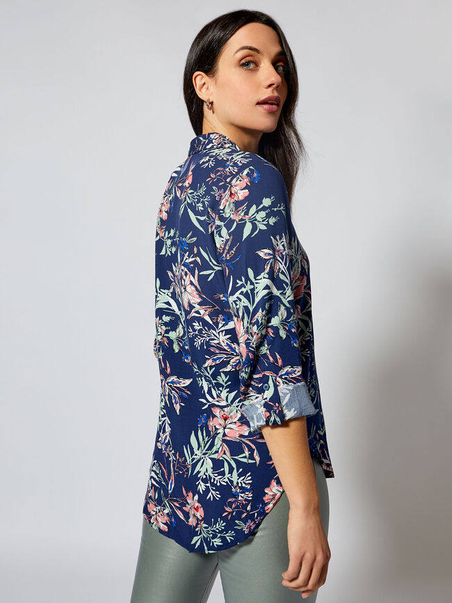 blusa visco print marino claro