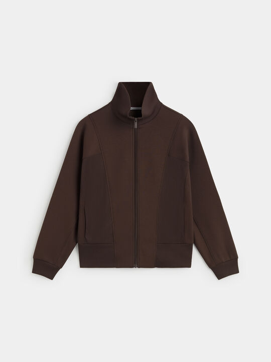 CHAQUETA CUELLO ALTO Marron Medio image number null
