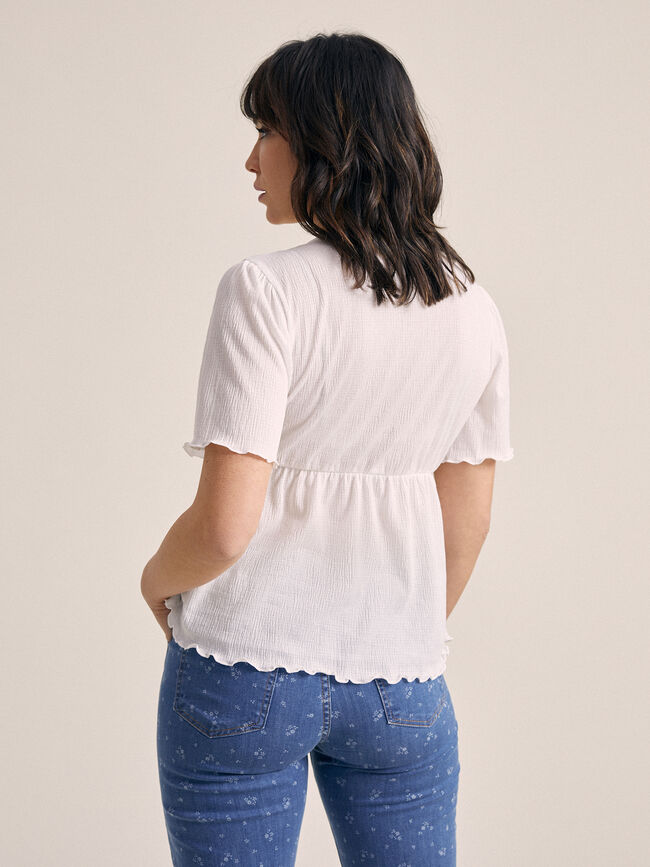 Blusa detalle calado Blanco Optico
