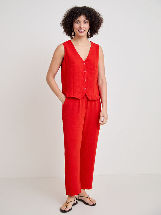 PANTAL&Oacute;N JOGGER Rojo Flama image number null