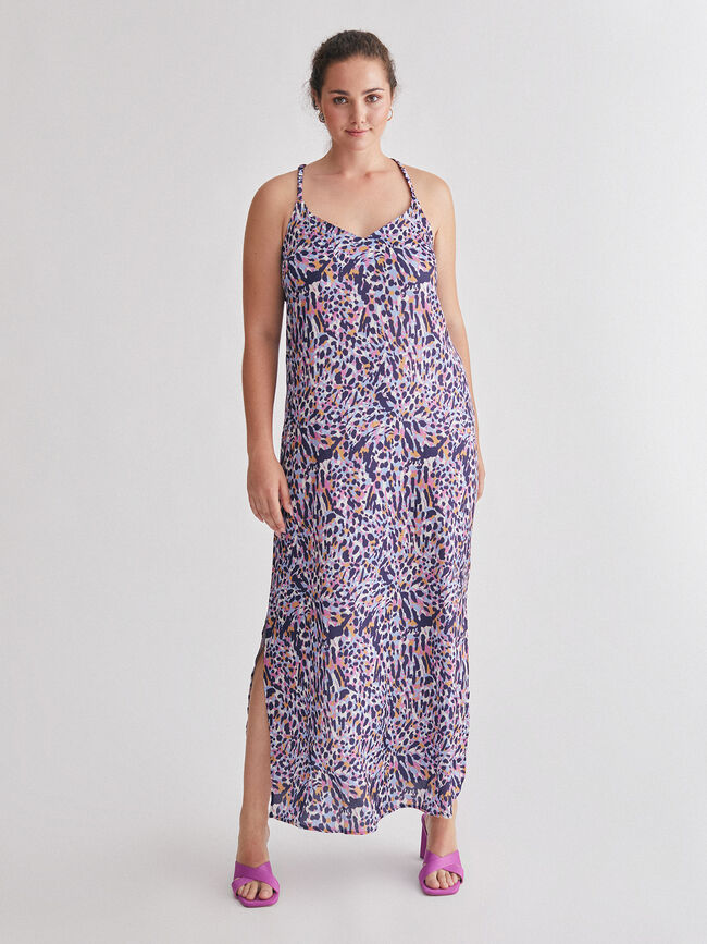 Vestido tirante fruncido Malva Empolvado
