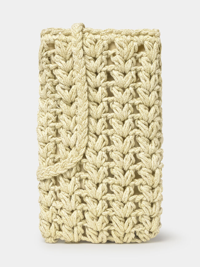 FUNDA PORTAMOVIL CROCHET Crudo