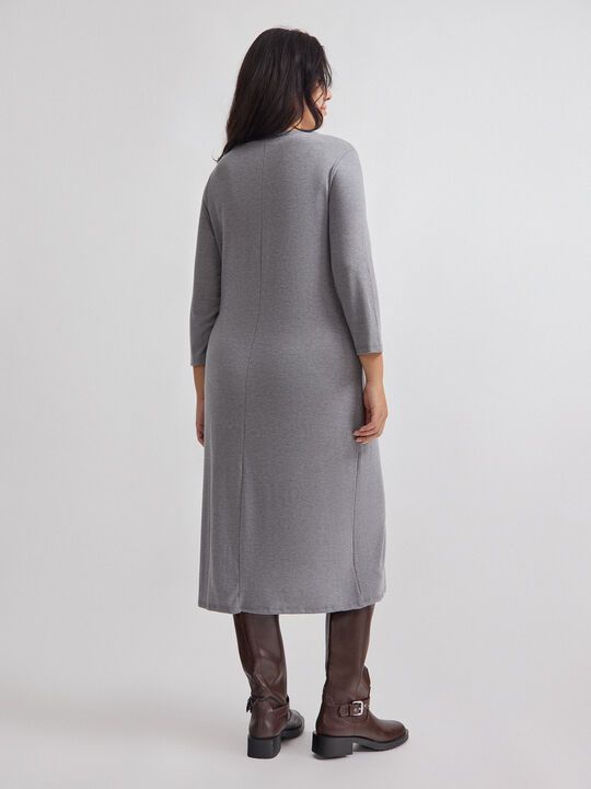 VESTIDO LANOSO Gris Oscuro image number null