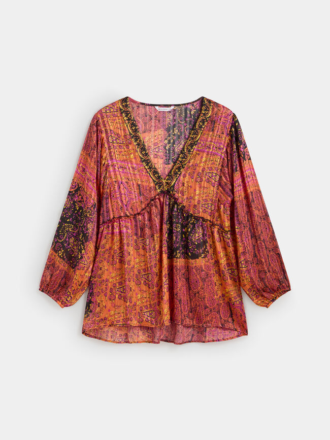 BLUSA PAISLEY SATINADA Barro