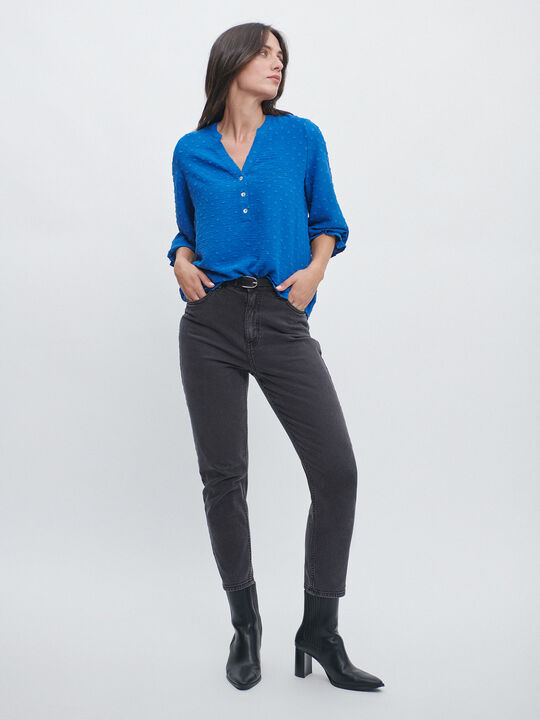 Blusa bordado Plumeti Azul Real image number null