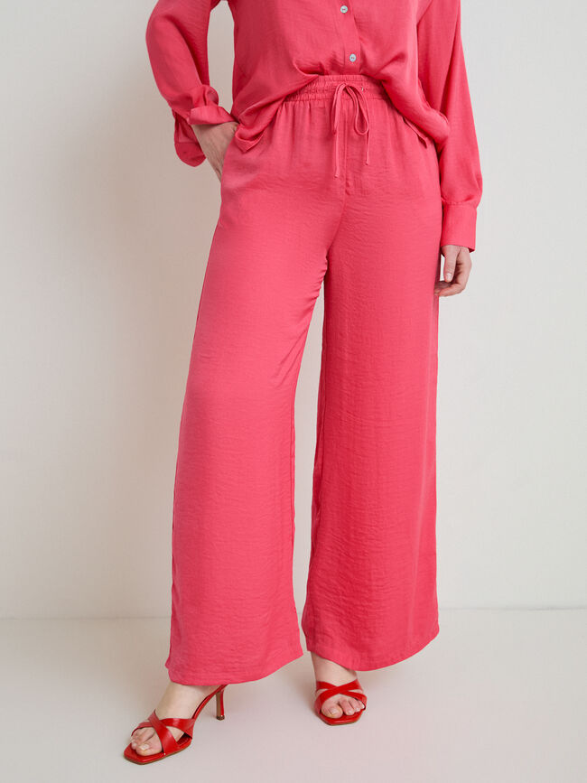 PANTAL&Oacute;N FLUIDO SATINADO Frambuesa