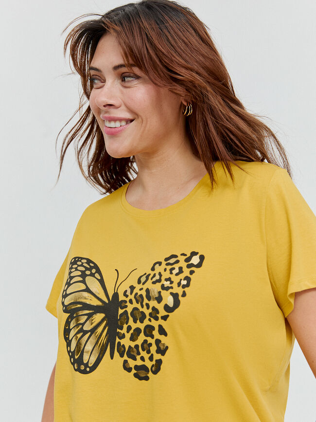 CAMISETA POSICIONAL MARIPOSA Mostaza