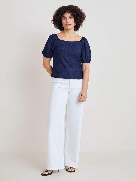 CAMISETA MESONERA JACQUARD Azul Marino image number null