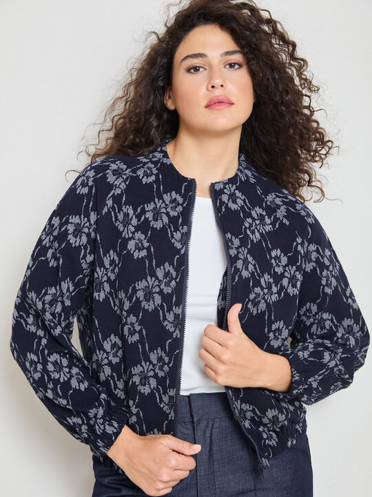 BOMBER JACQUARD Azul Marino image number null