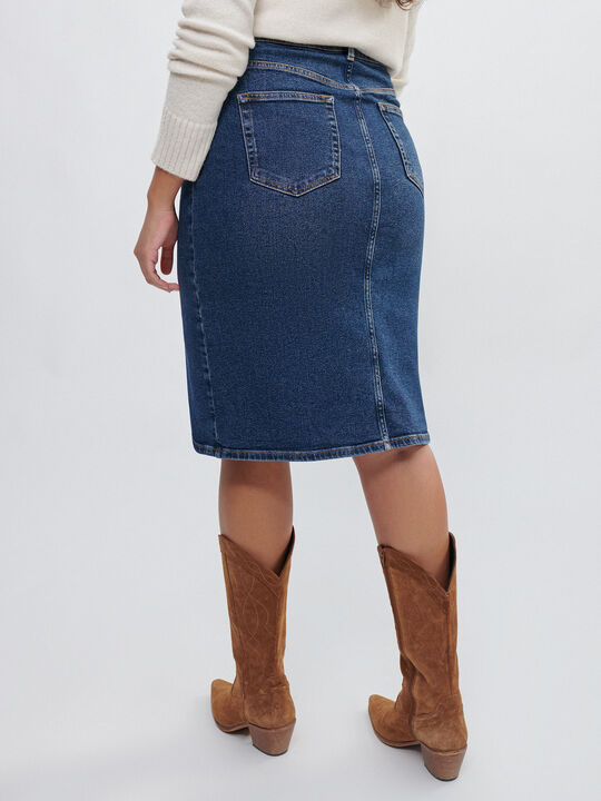 FALDA VAQUERA MIDI Mid blue image number null