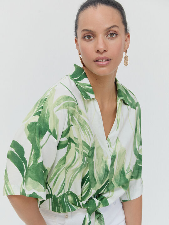 CAMISA ESTAMPADA NUDO Crudo image number null
