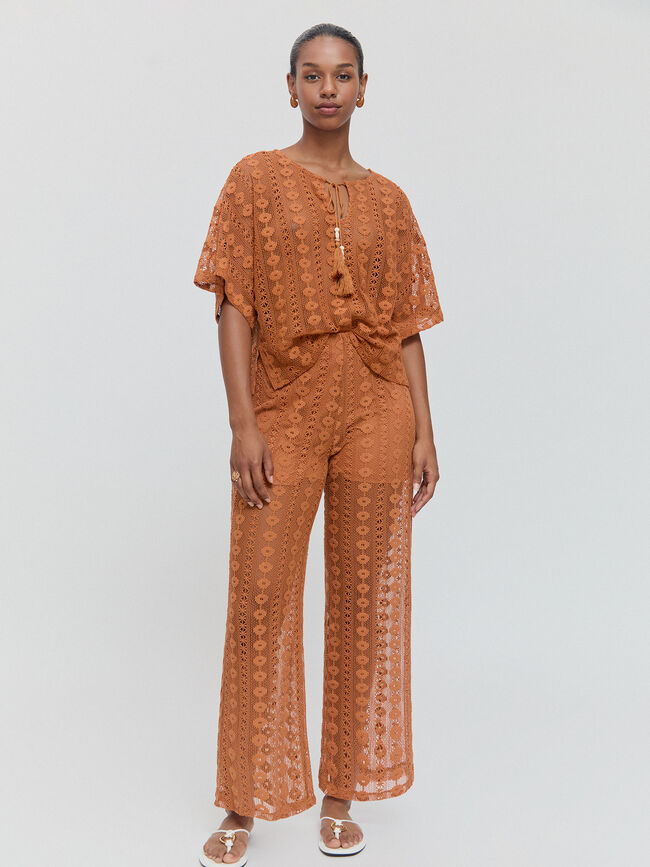 PANTALON TEXTURA Cognac