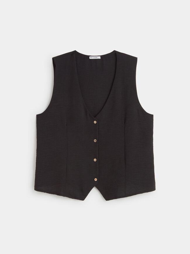 CHALECO BOTON PEQUEÑO Negro