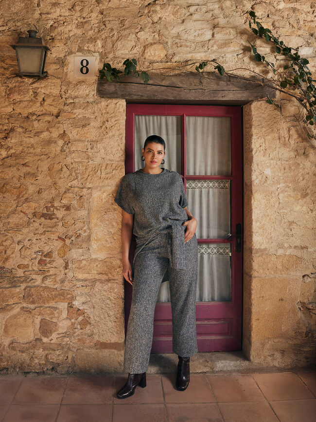 PANTALÓN LANOSO Gris vigore Osc