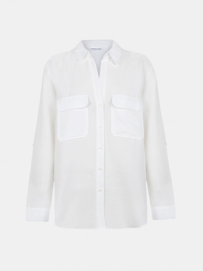Camisa con bolsillos Blanco Optico