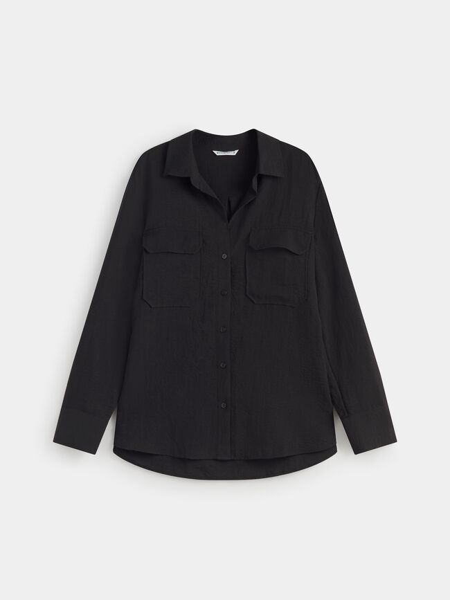Camisa con bolsillos Negro