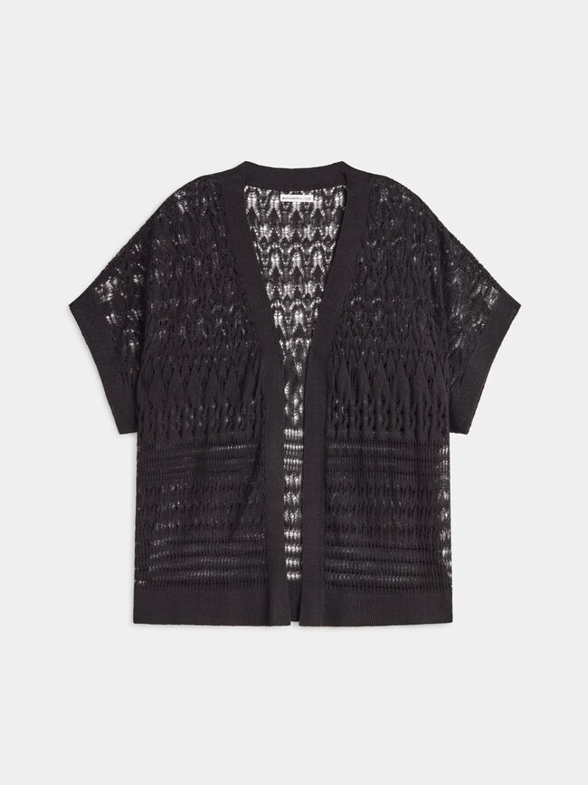 cardigan calado Negro