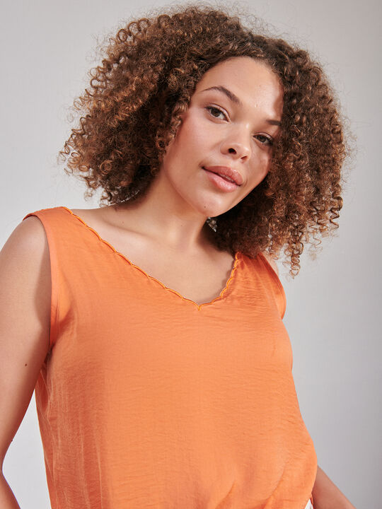 Top fluido satinado naranja tangy image number null