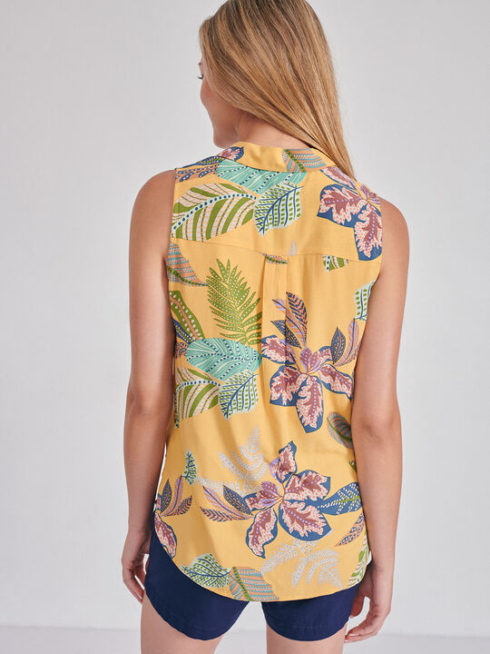 BLUSA SIN MANGAS Mostaza Oscuro image number null