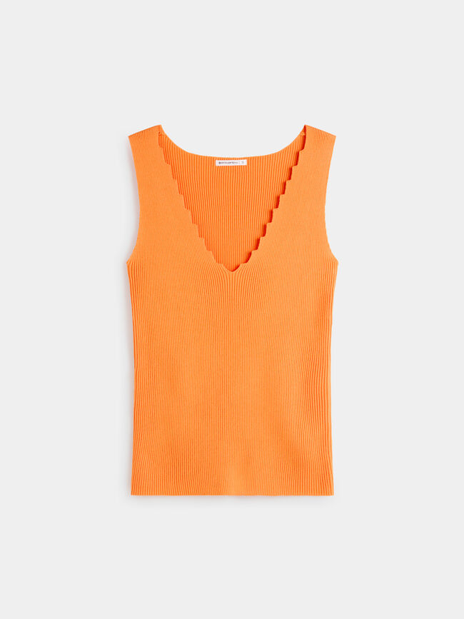 Top punto canalé naranja tangy