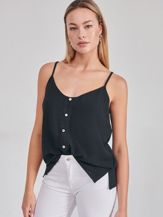 TOP fluido botones Negro image number null