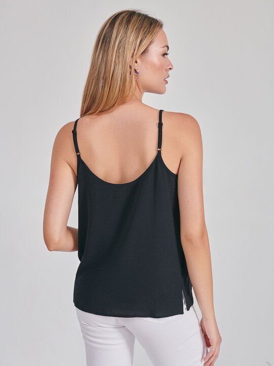 TOP fluido botones Negro image number null