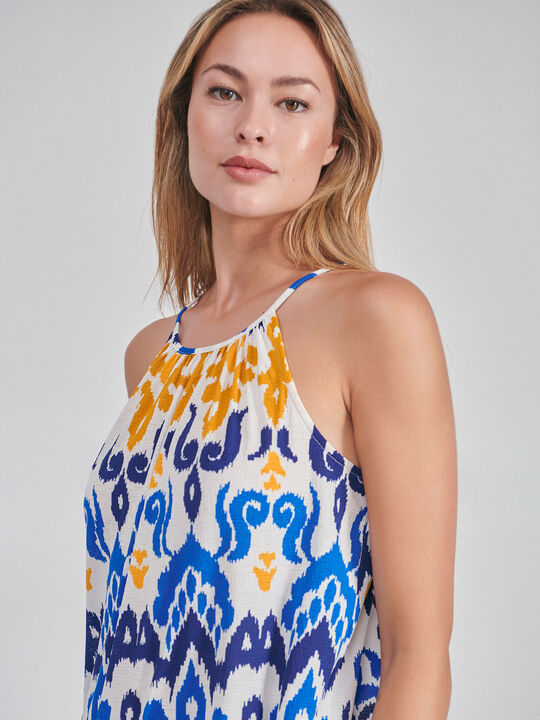 VESTIDO HALTER estampado Azul Marino image number null
