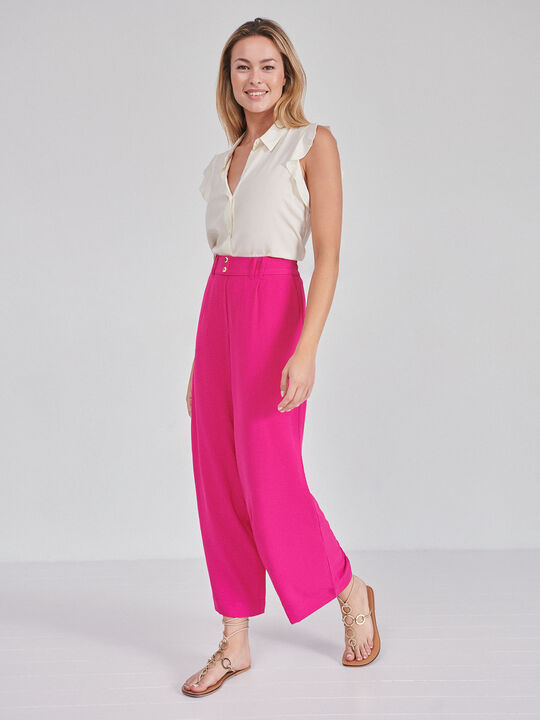 Pantalón culotte fluido Fucsia Oscuro image number null