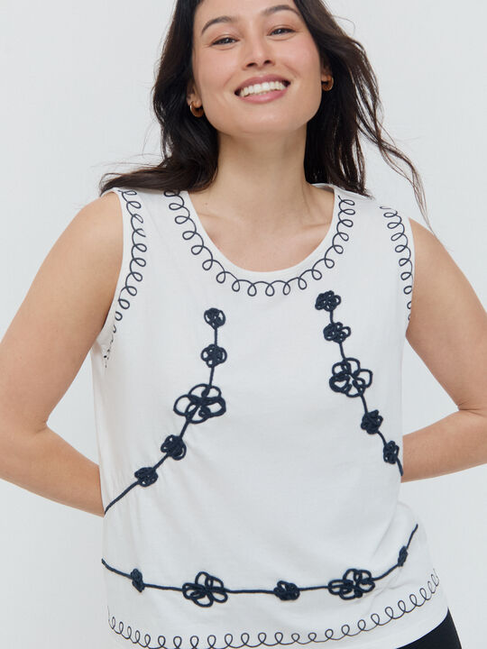 CAMISETA CUERDAS Blanco Hueso image number null