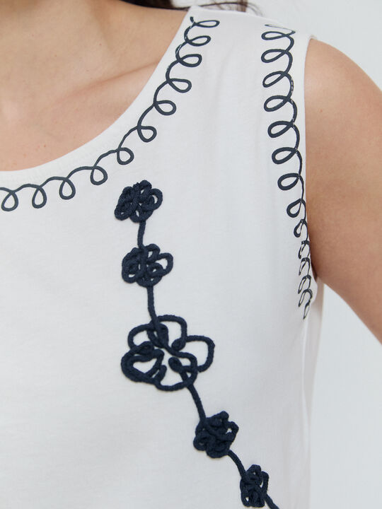 CAMISETA CUERDAS Blanco Hueso image number null
