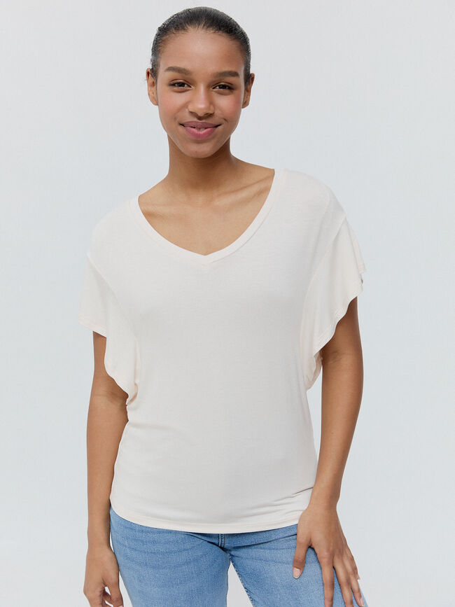 CAMISETA VOLANTES Blanco Hueso