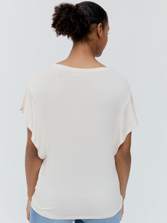 CAMISETA VOLANTES Blanco Hueso