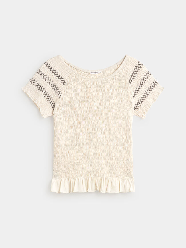 CAMISETA GOMA CANILLA Blanco Hueso