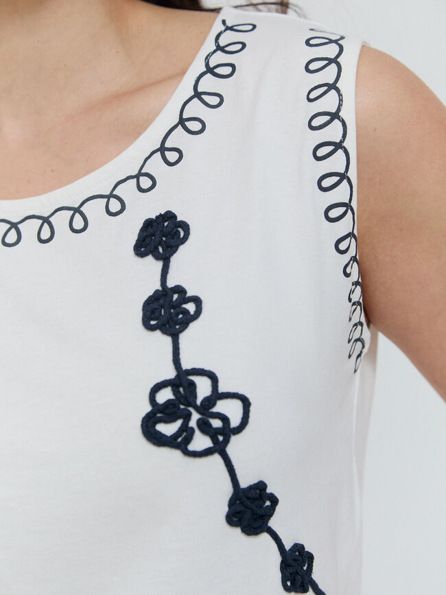 CAMISETA CUERDAS Blanco Hueso