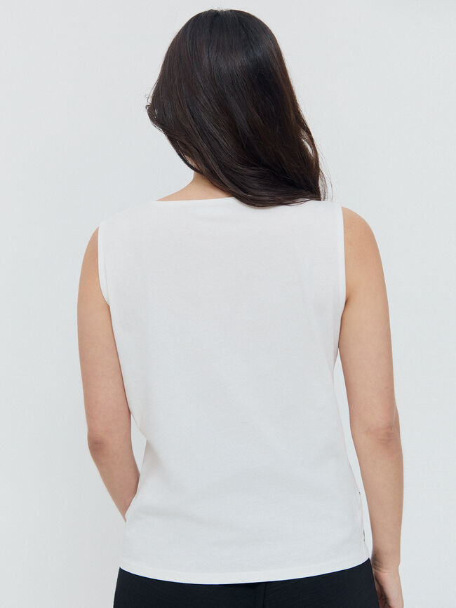 CAMISETA CUERDAS Blanco Hueso