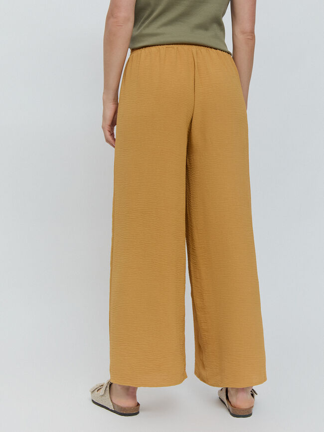 PANTALON ANCHO FLUIDO Mostaza Oscuro